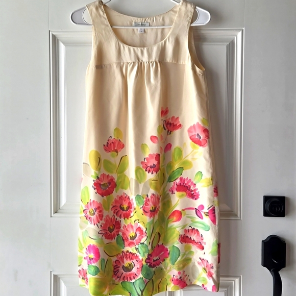 Garnet Hill Dresses & Skirts - Garnet Hill 100% Silk Floral Midi Dress